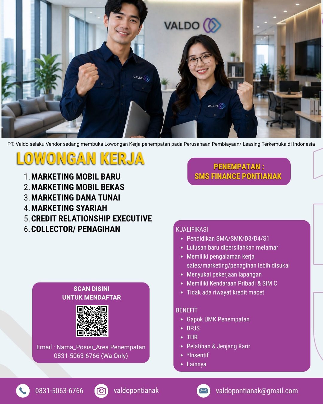 Flyer asli lowongan Marketing Mobil Baru